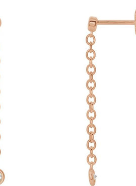 14K White Gold  1/5 CTW Natural Diamond Chain Dangle Earrings