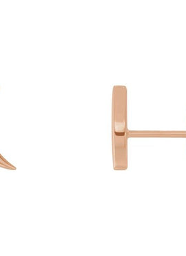 14K Rose Gold Crescent Moon Earrings