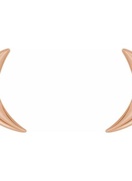 14K Rose Gold Crescent Moon Earrings