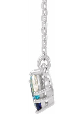 Sterling Silver Natural Multi-Gemstone & .06 CTW Natural Diamond Bar 16