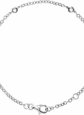 14K White Gold 1/6 CTW Natural Diamond Bezel-Set 3-Station 5 1/2-7
