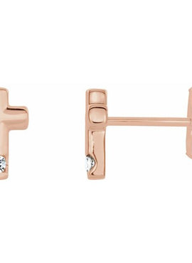 Platinum Natural Blue Zircon Cross Earrings
