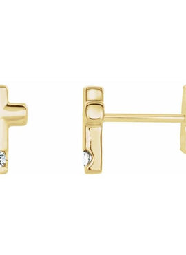 Platinum Natural Blue Zircon Cross Earrings