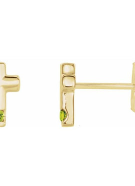 Platinum Natural Blue Zircon Cross Earrings