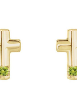 Platinum Natural Blue Zircon Cross Earrings