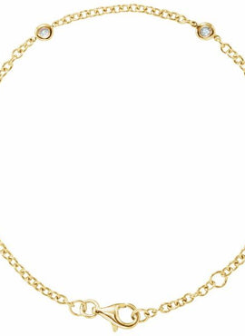 14K White Gold 1/6 CTW Natural Diamond Bezel-Set 3-Station 5 1/2-7