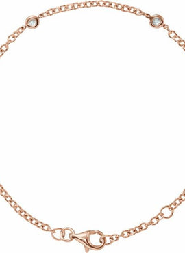 14K White Gold 1/6 CTW Natural Diamond Bezel-Set 3-Station 5 1/2-7