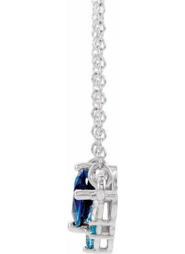 14K White Gold Natural Multi-Gemstone & .06 CTW Natural Diamond 16