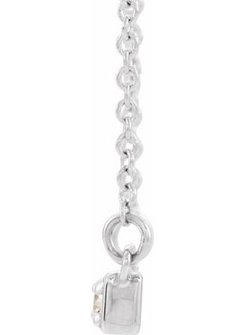 14K White Gold 1/5 CTW Natural Diamond Bar 16-18