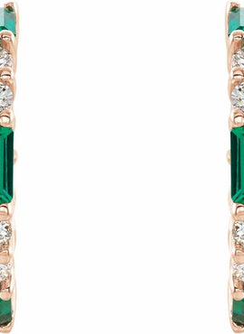 14K White Gold Natural Blue Sapphire & 1/2 CTW Natural Diamond 17.2 mm Hoop Earrings