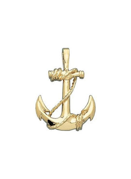 14K Yellow Gold Anchor Pendant