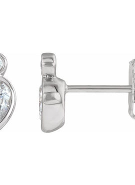 14K Rose Gold 1/3 CTW Natural Diamond Bezel-Set Earrings