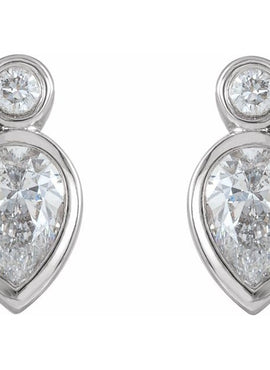 14K Rose Gold 1/3 CTW Natural Diamond Bezel-Set Earrings