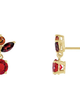 14K White Gold Multi-Gemstone Earrings