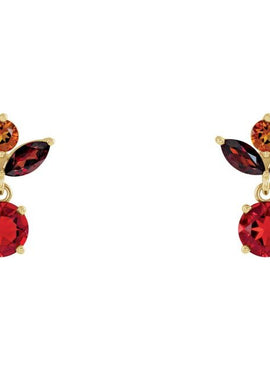 14K White Gold Multi-Gemstone Earrings