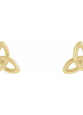 Platinum Celtic-Inspired Trinity Earrings