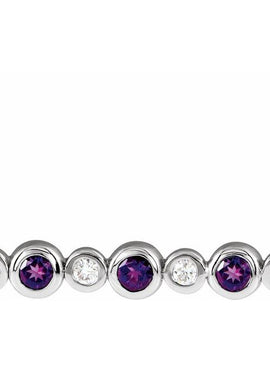 14K White Gold 1/5 CTW Natural Diamond Bezel-Set Bar 16-18