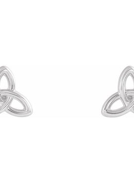 Platinum Celtic-Inspired Trinity Earrings