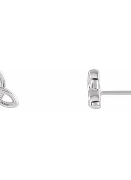 Platinum Celtic-Inspired Trinity Earrings