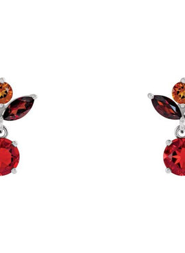 14K White Gold Multi-Gemstone Earrings