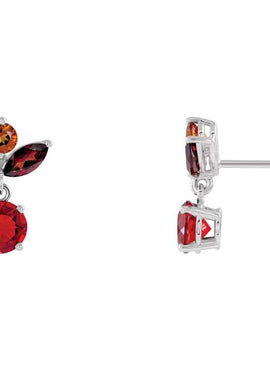14K White Gold Multi-Gemstone Earrings