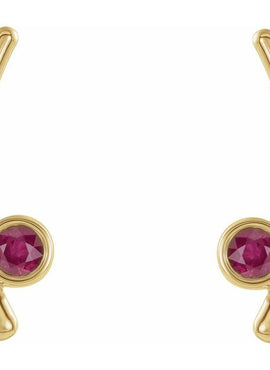 14K Yellow Gold Natural White Sapphire Ear Climbers