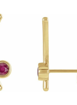 14K Yellow Gold Natural White Sapphire Ear Climbers