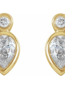 14K Rose Gold 1/3 CTW Natural Diamond Bezel-Set Earrings