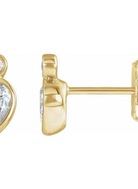 14K Rose Gold 1/3 CTW Natural Diamond Bezel-Set Earrings