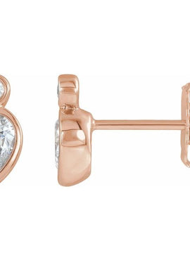 14K Rose Gold 1/3 CTW Natural Diamond Bezel-Set Earrings