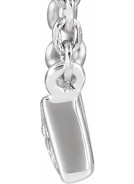 14K White Gold .05 CTW Natural Diamond Bar 18