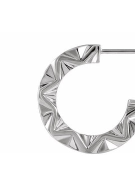 14K White Gold Geometric 17.3 mm Hoop Earrings