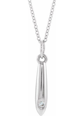 14K White Gold .03 CTW Natural Diamond Geometric 16-18