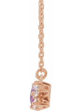 14K Yellow Gold Natural Pink Sapphire & 1/6 CTW Natural Diamond 16