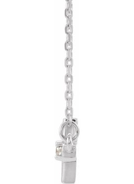 14K White Gold 1/10 CTW Natural Diamond Sideways Cross 16-18