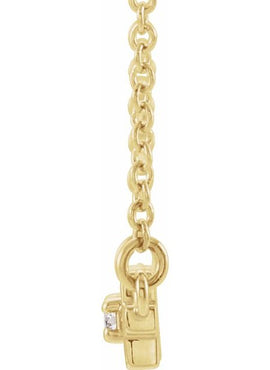 14K White Gold .05 CTW Natural Diamond Sideways Cross Bar 18