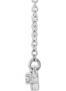 14K White Gold .05 CTW Natural Diamond Sideways Cross Bar 18