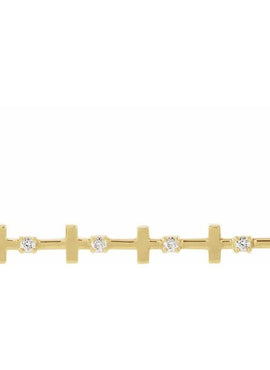 14K White Gold .05 CTW Natural Diamond Sideways Cross Bar 18