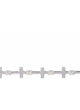 14K White Gold .05 CTW Natural Diamond Sideways Cross Bar 18