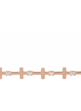 14K White Gold .05 CTW Natural Diamond Sideways Cross Bar 18