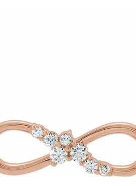 Platinum 1/8 CTW Natural Diamond Infinity-Inspired Bar 18