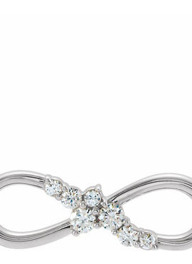 Platinum 1/8 CTW Natural Diamond Infinity-Inspired Bar 18
