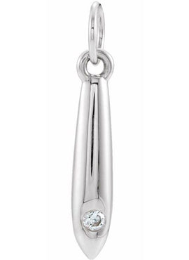 14K White Gold .03 CTW Natural Diamond Geometric 16-18