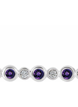 14K White Gold 1/5 CTW Natural Diamond Bezel-Set Bar 16-18