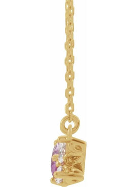 14K Yellow Gold Natural Pink Sapphire & 1/6 CTW Natural Diamond 16