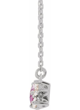 14K Yellow Gold Natural Pink Sapphire & 1/6 CTW Natural Diamond 16