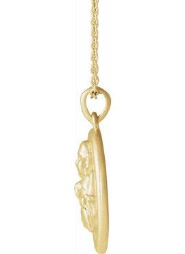 14K White Gold Buddha Pendant