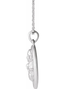 14K White Gold Buddha Pendant