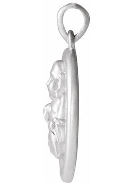 14K White Gold Buddha Pendant