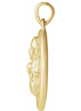 14K White Gold Buddha Pendant